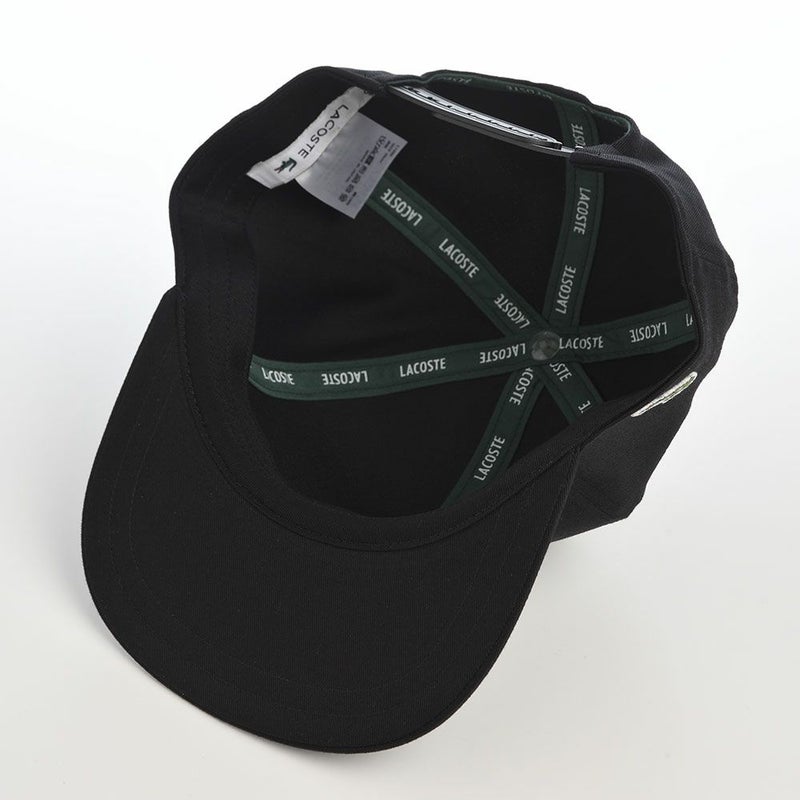 ラコステのキャップ ANIMATION FLAT VISOR CAP（アニメーションフラットバイザーキャップ） L1292 ブラック