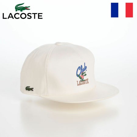ラコステのキャップ ANIMATION FLAT VISOR CAP（アニメーションフラットバイザーキャップ） L1292 ホワイト