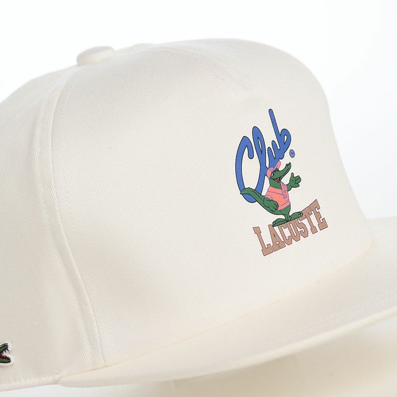 ラコステのキャップ ANIMATION FLAT VISOR CAP（アニメーションフラットバイザーキャップ） L1292 ホワイト