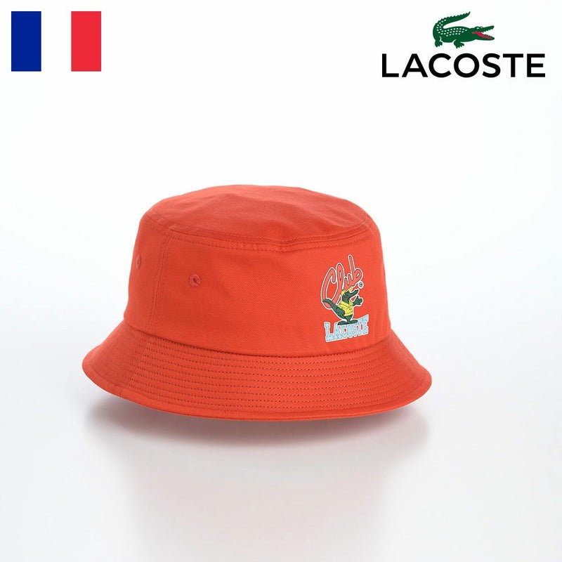 ラコステのバケットハット ANIMATION LOW BUCKET HAT （アニメーションローバケットハット） L7131 オレンジ