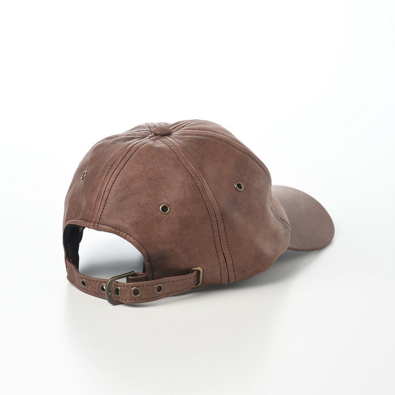 クラウンキャップのキャップ Lambleather Baseball Cap（ラムレザー ベースボールキャップ） ブラウン
