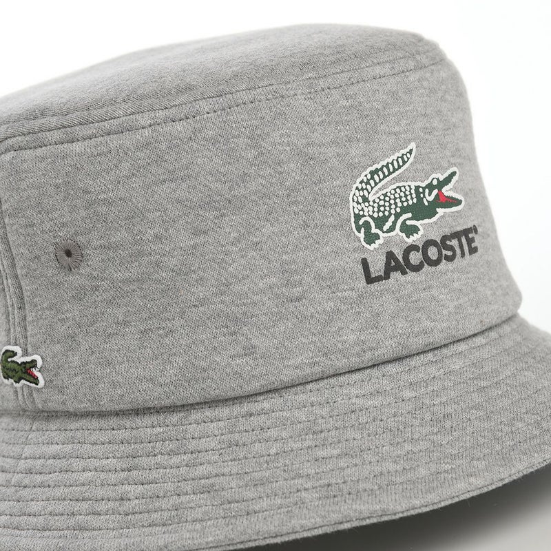 ラコステのバケットハット PRINT SWEAT BUCKET HAT（プリントスウェットバケットハット） L1282 グレー