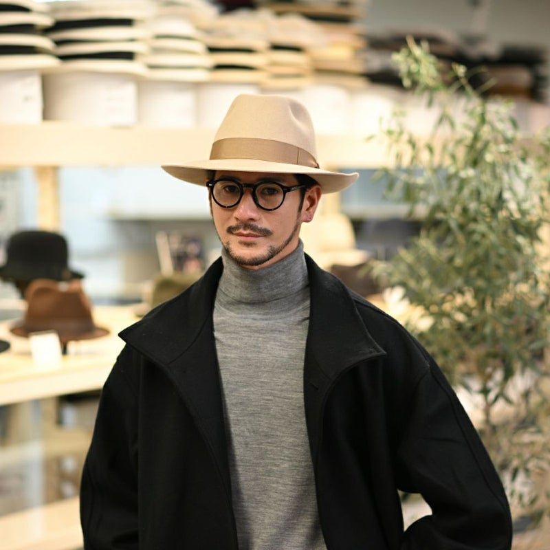 ボルサリーノのフェルトハット Q.S. Folar Rasato（Q.S. フォラール ラザート） 110757 ベージュ