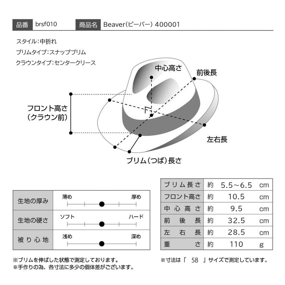 ボルサリーノ フェルトハット Beaver（ビーバー） 400001 ネイビー