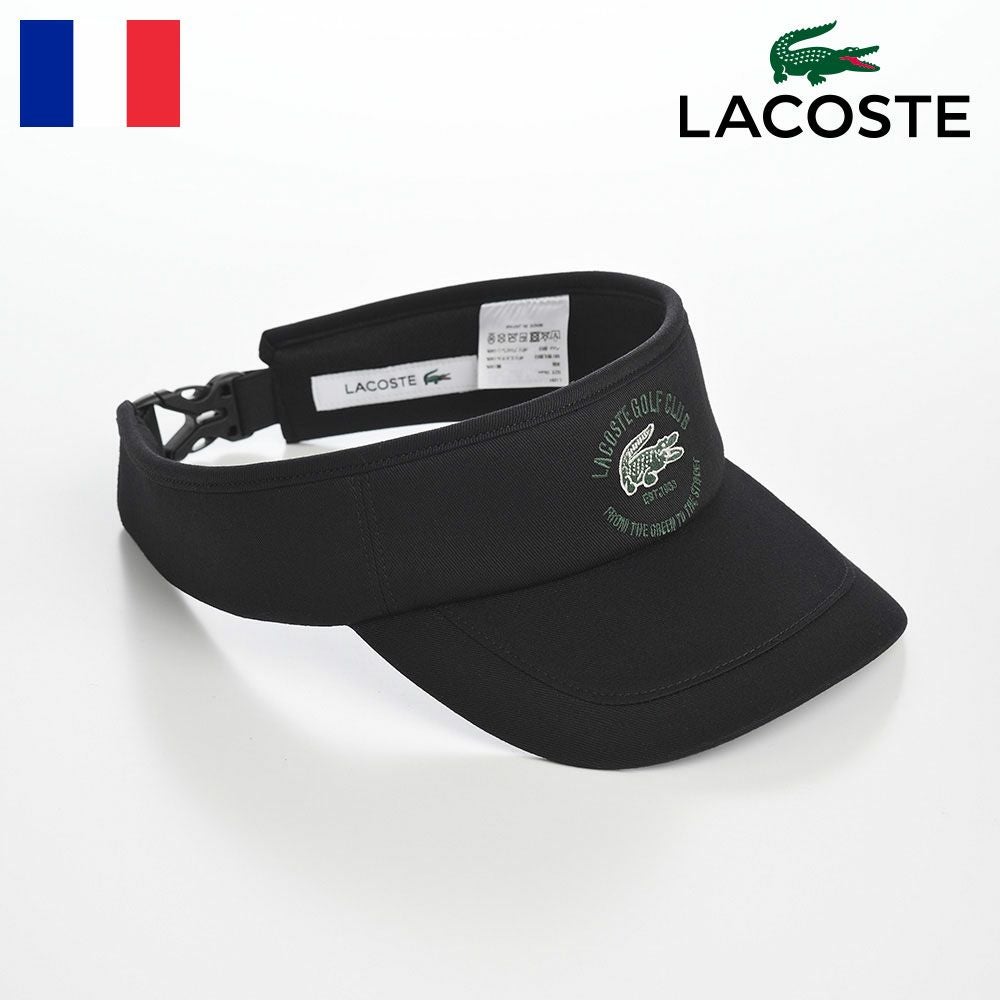 新品LACOSTE ブラック　ホワイト バイザー　定価16000円　ラコステ ラコステ サンバイザー LACOSTE GOLF CLUB VISOR（ラコステゴルフ