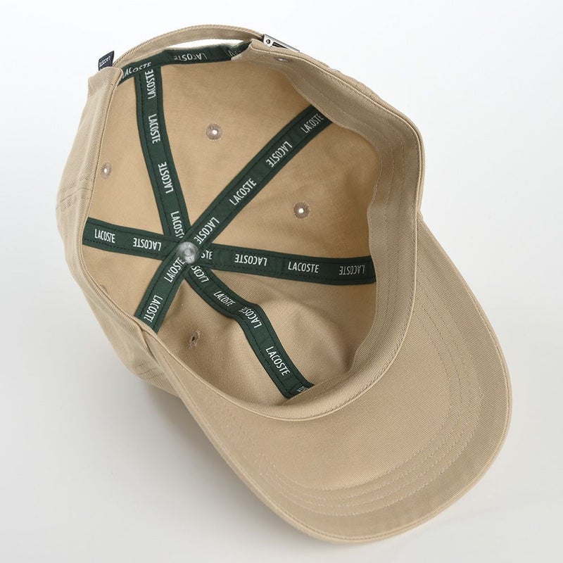 ラコステのキャップ COTTON TWILL CAP（コットンツイルキャップ） L1278 ベージュ