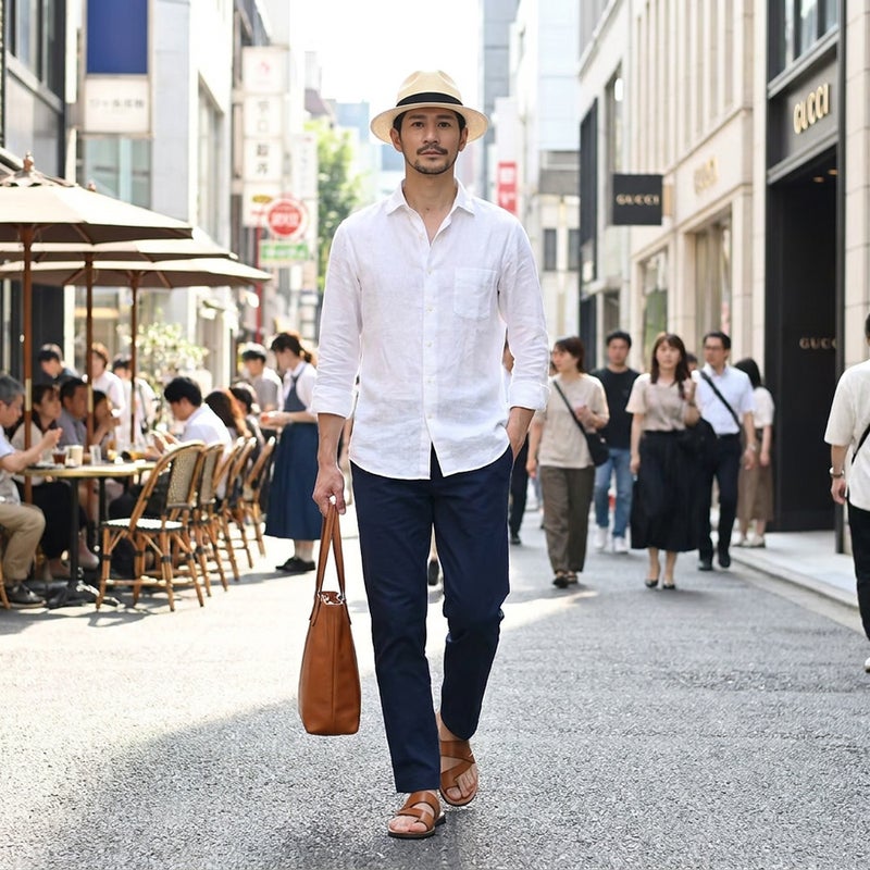 エロイ ベルナールのパナマハット Flat Panama Hat（フラット パナマハット） ナチュラル