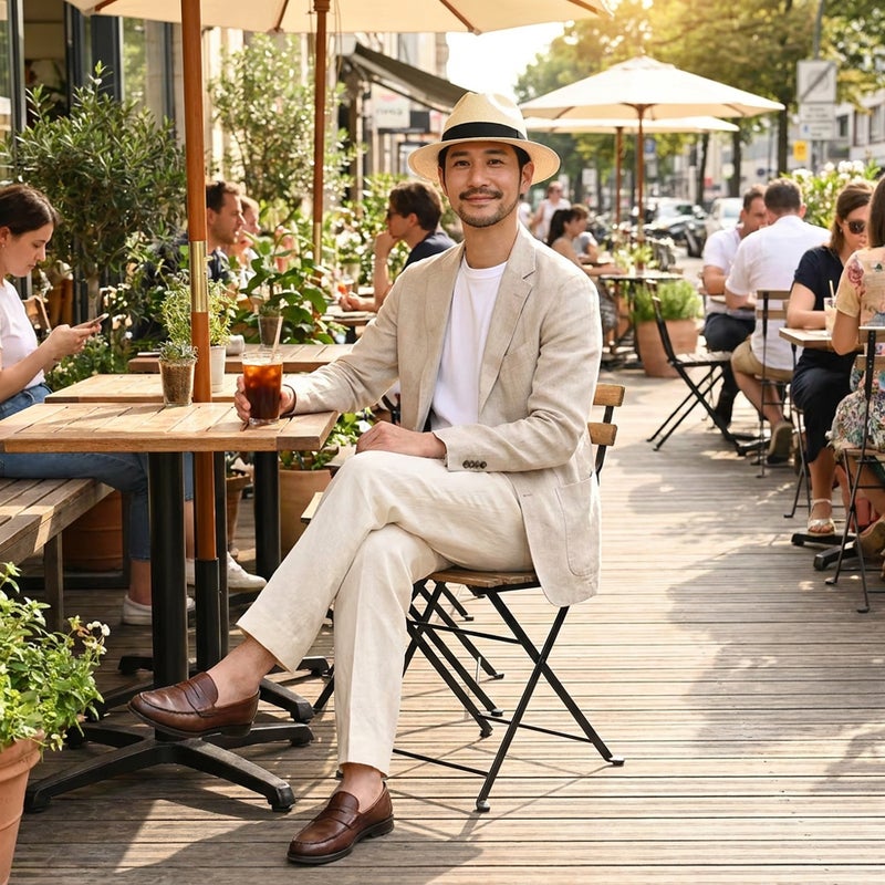 エロイ ベルナールのパナマハット Flat Panama Hat（フラット パナマハット） ナチュラル