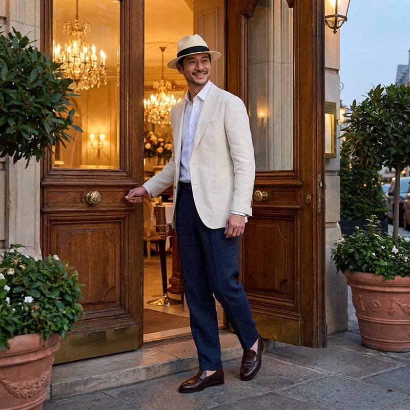 エロイ ベルナールのパナマハット Flat Panama Hat（フラット パナマハット） ナチュラル