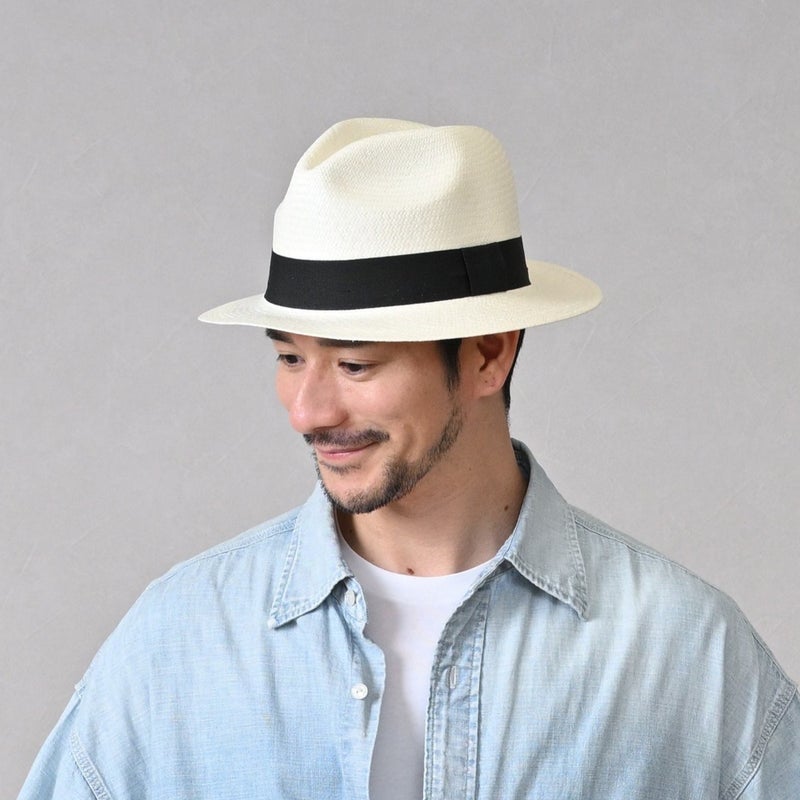 エロイ ベルナールのパナマハット Flat Panama Hat（フラット パナマハット） ホワイト