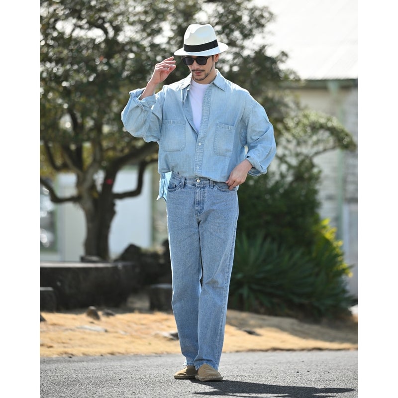 エロイ ベルナールのパナマハット Flat Panama Hat（フラット パナマハット） ホワイト