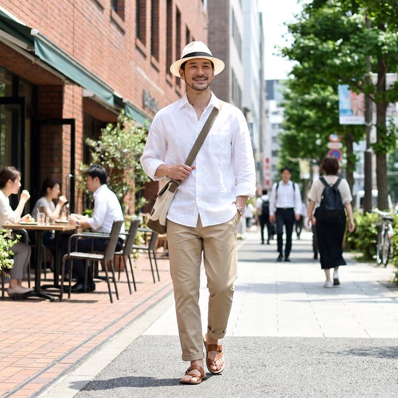エロイ ベルナールのパナマハット Flat Panama Hat（フラット パナマハット） ホワイト