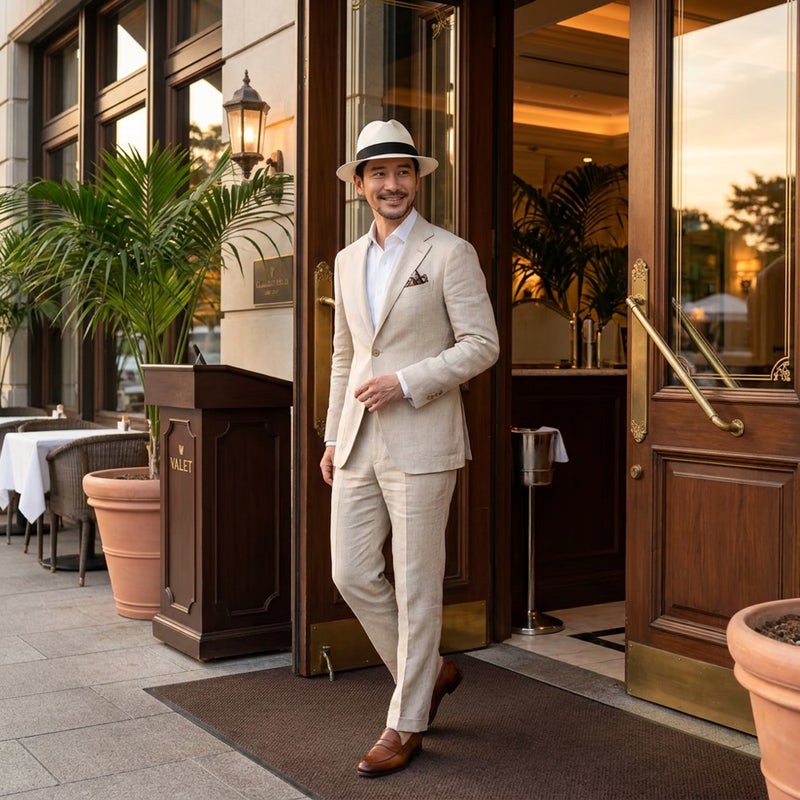 エロイ ベルナールのパナマハット Flat Panama Hat（フラット パナマハット） ホワイト