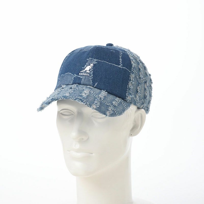 カンゴールのキャップ DENIM MASHUP BASEBALL（デニム マッシュアップ ベースボール） ブルー