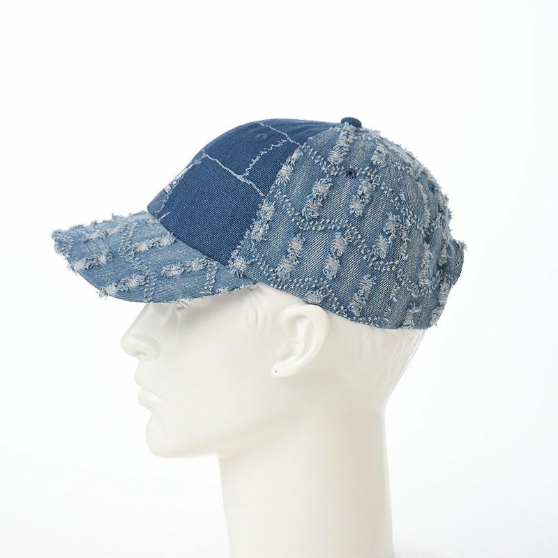 カンゴールのキャップ DENIM MASHUP BASEBALL（デニム マッシュアップ ベースボール） ブルー