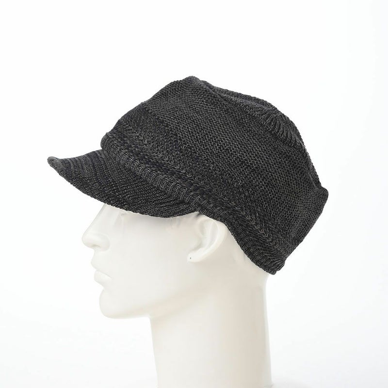 レッターのニットキャップ Silcot（シルコット） チャコール