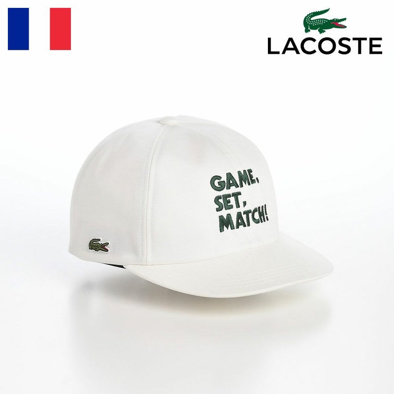 ラコステのキャップ MESSAGE CAP（メッセージ キャップ） L1304 オフホワイト