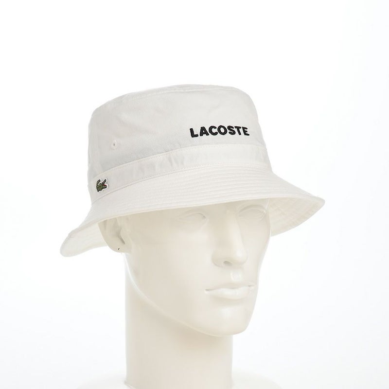 ラコステのバケットハット WASHED LOGO BUCKET HAT（ウォッシュドロゴ バケットハット） L1317 ホワイト