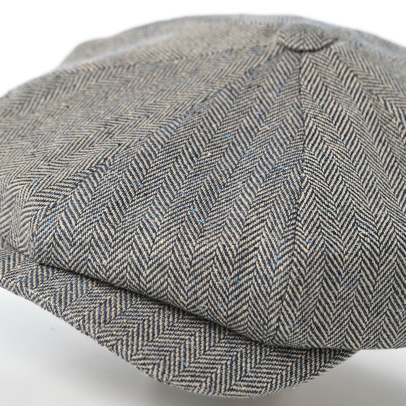 ヴィゲーンズのキャスケット Newsboy Retro Cap Herringbone Silk（ニュースボーイレトロキャップ ヘリンボーンシルク）W101879 ブルーグレー