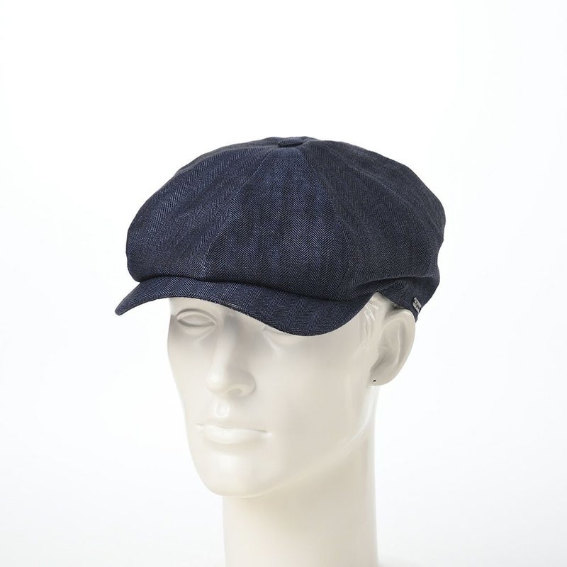 ヴィゲーンズのキャスケット Newsboy Classic Cap Herringbone Linen（ニュースボーイクラシックキャップ ヘリンボーンリネン）W101865 ネイビー
