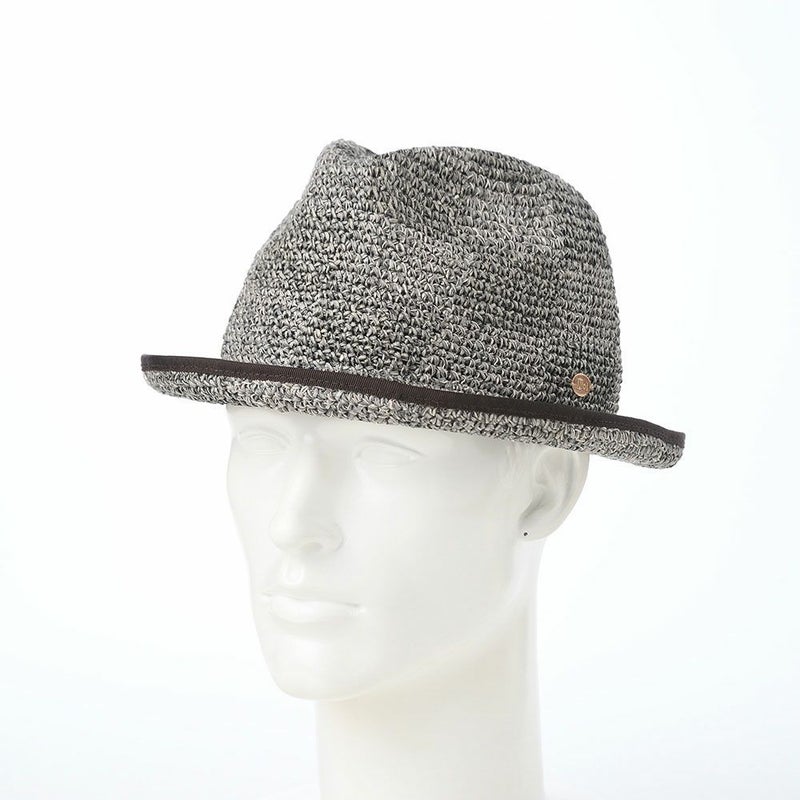 ノルのストローハット Washi check burg（和紙チェック ブルク） グレー