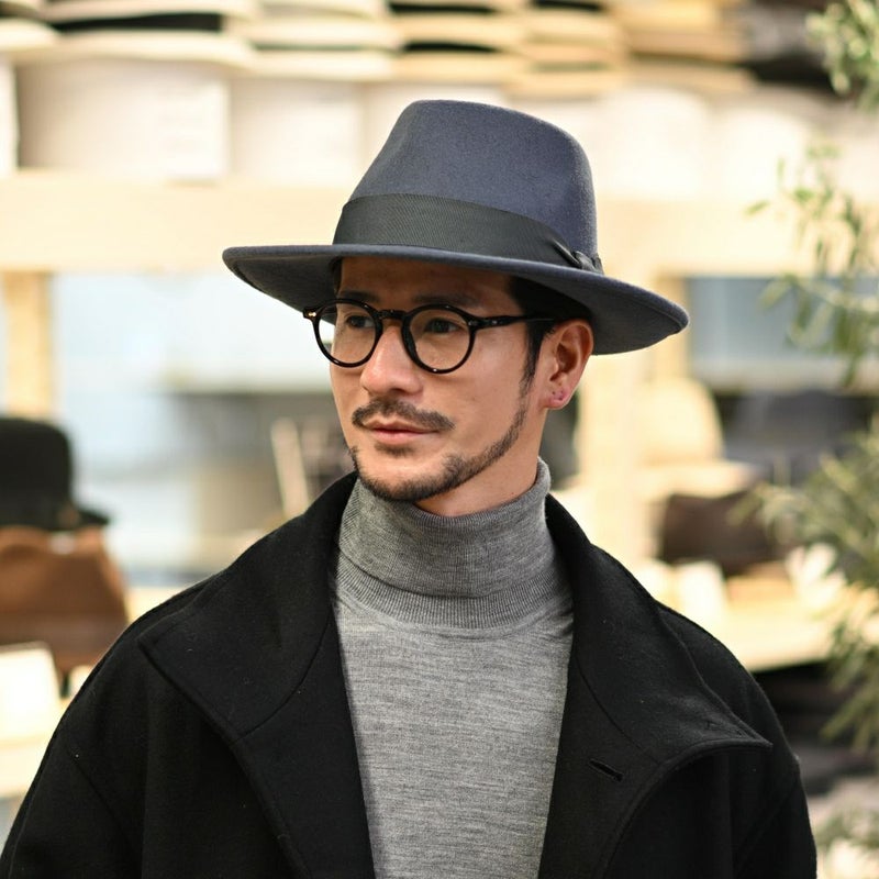 ビガリのフェルトハット HUGH（ヒュー） ブルーストーン