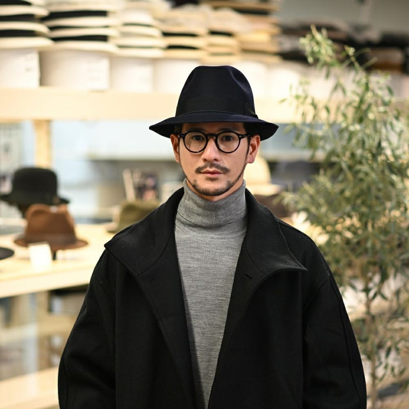 ボルサリーノのフェルトハット Q.S. Charlait Rasato（Q.S. シャルレイ ラザート） 111160 ネイビー