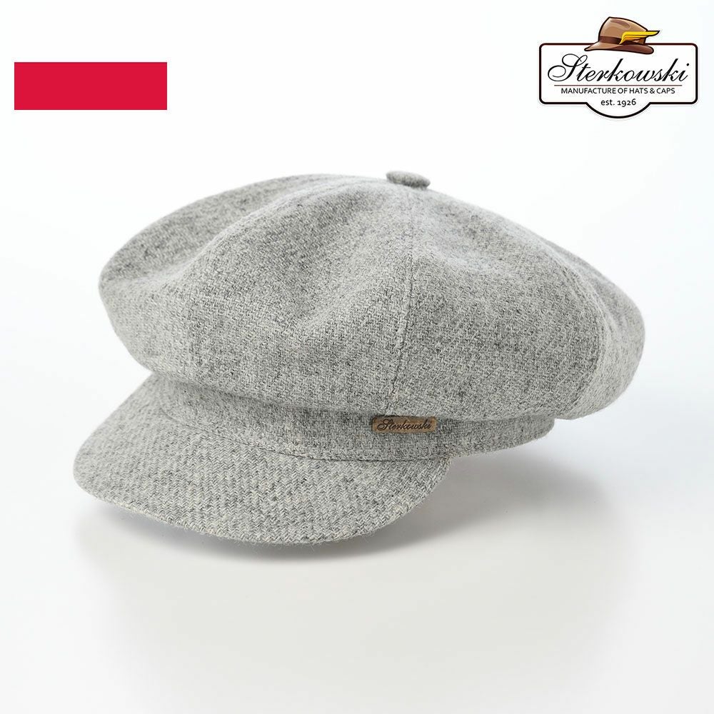 グレー系チェック ビッグアップル　キャスケット ステルコフスキー マリンキャップ Big Apple Harris Tweed（ビッグ