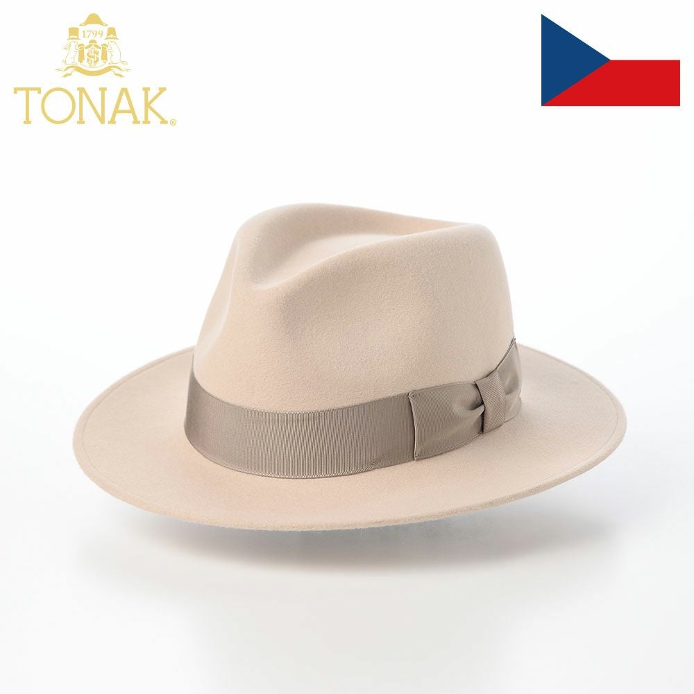 Schaウールフェルトハット クリーム色 トナック フェルトハット FEDORA CHANTILLY（フェドラ シャンティー