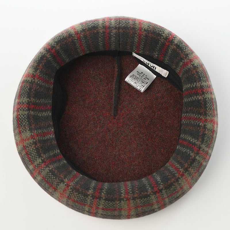 ダックスのベレー帽 Basque Beret Check（バスクベレー チェック） D9202 グリーンタータン