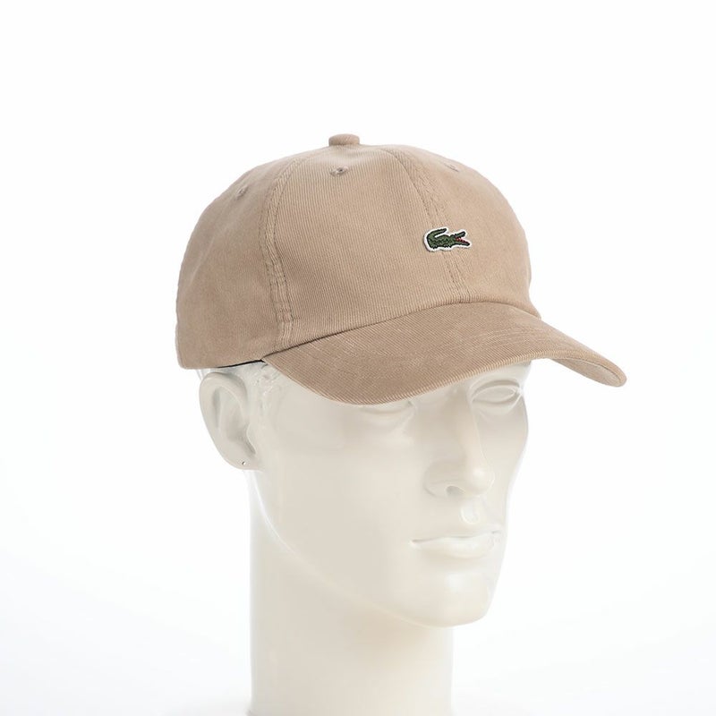 ラコステのキャップ ONE POINT CORDUROY CAP（ワンポイント コーデュロイキャップ） L1335 ベージュ