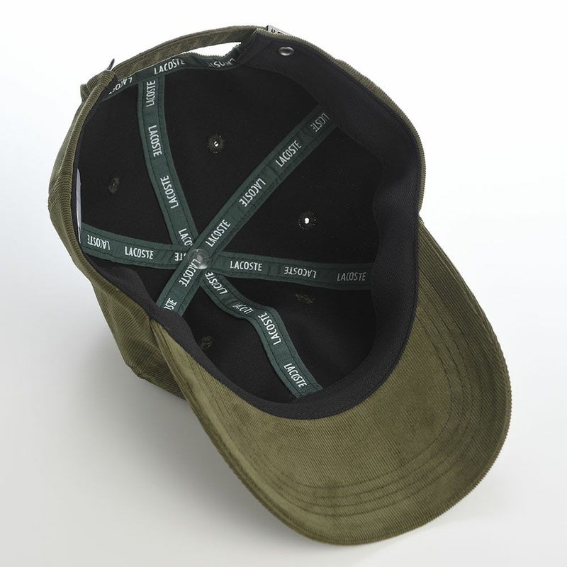 ラコステのキャップ ONE POINT CORDUROY CAP（ワンポイント コーデュロイキャップ） L1335 カーキ