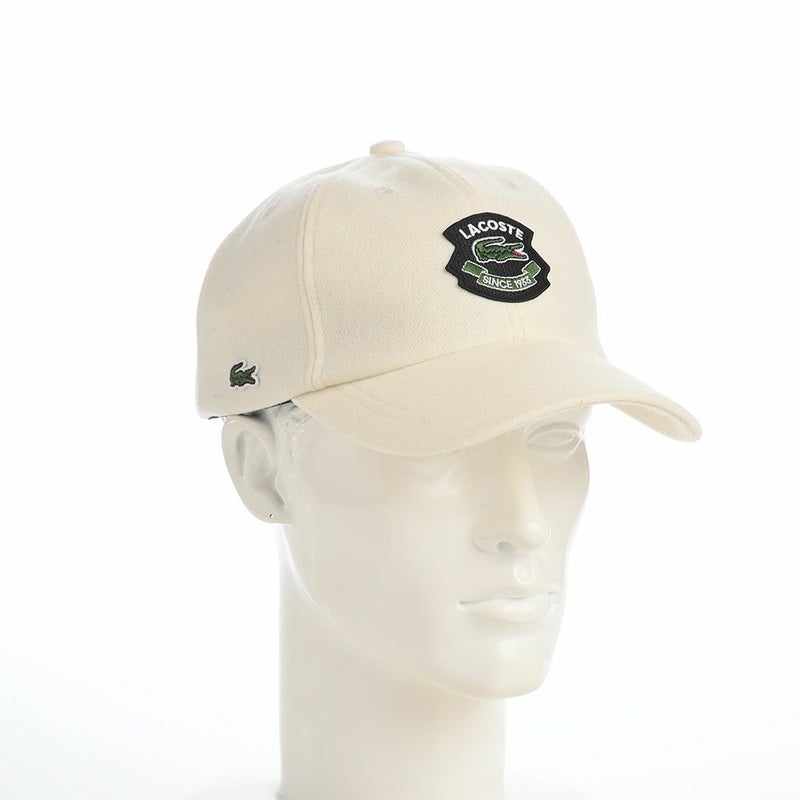 ラコステのキャップ EMBLEM FLANNEL CAP（エンブレム フランネルキャップ） L1342 ホワイト