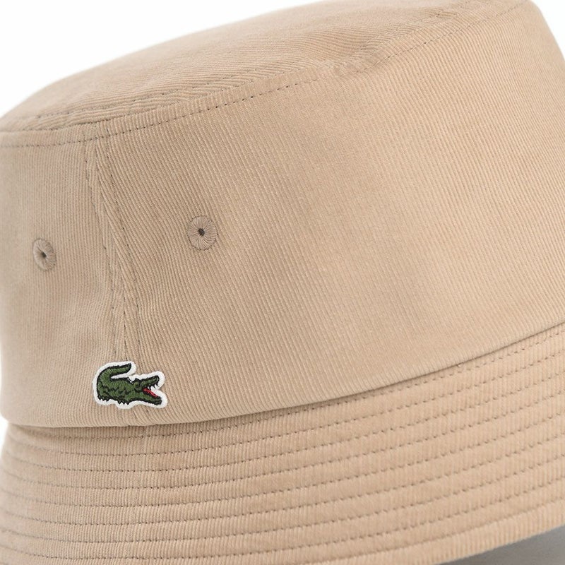 ラコステのバケットハット ONE POINT CORDUROY HAT（ワンポイント コーデュロイハット） L1336 ベージュ