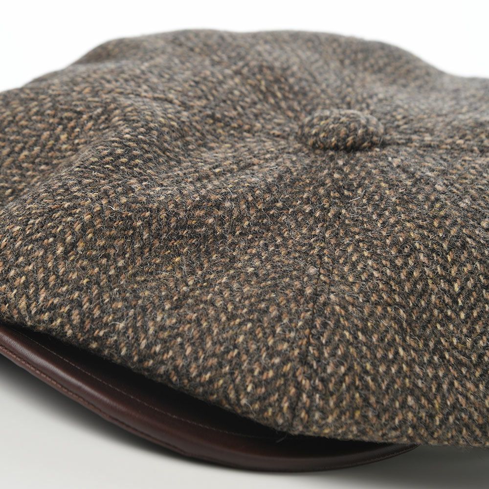 ステットソン キャスケット HARRISTWEED LEATHER BIG CAS（ハリス