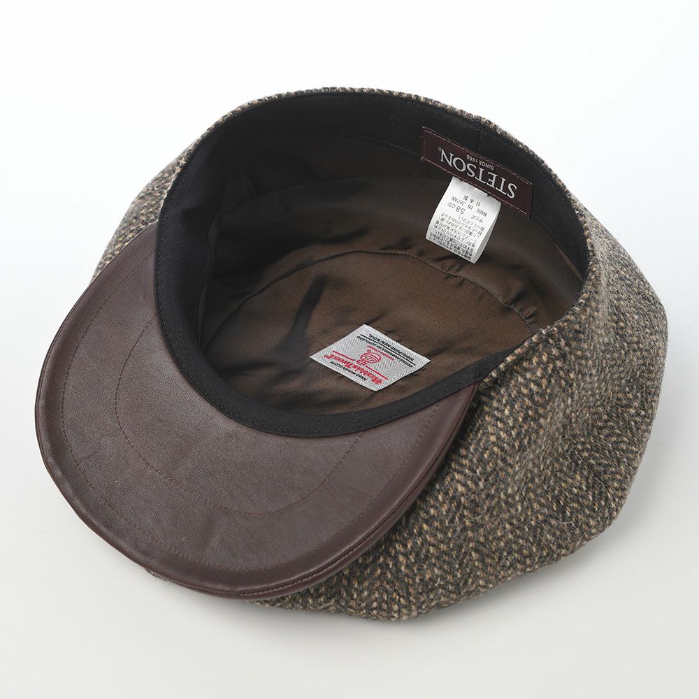 ステットソン キャスケット HARRISTWEED LEATHER BIG CAS（ハリス