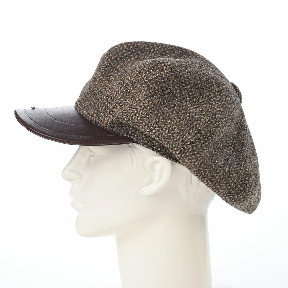 ステットソン キャスケット HARRISTWEED LEATHER BIG CAS（ハリス