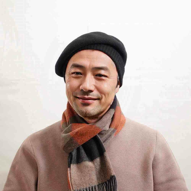レッターのベレー帽 Rib Basque Beret Big（リブバスクベレービッグ） ブラック