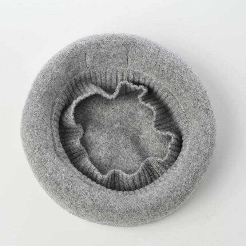 レッターのベレー帽 Rib Basque Beret Big（リブバスクベレービッグ） グレー