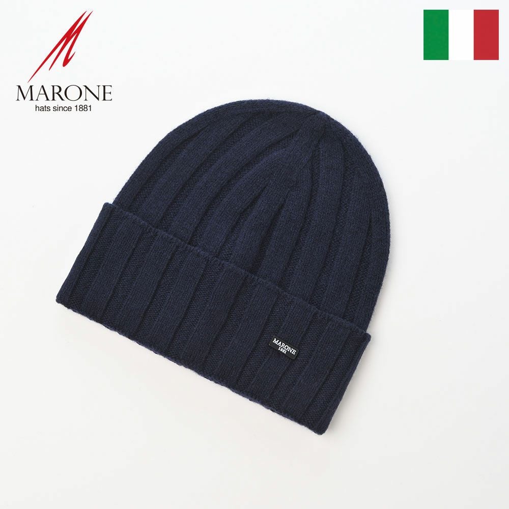 マローネ ニット帽 Cashmere Vertical Knit Cap（カシミヤ バーチカル