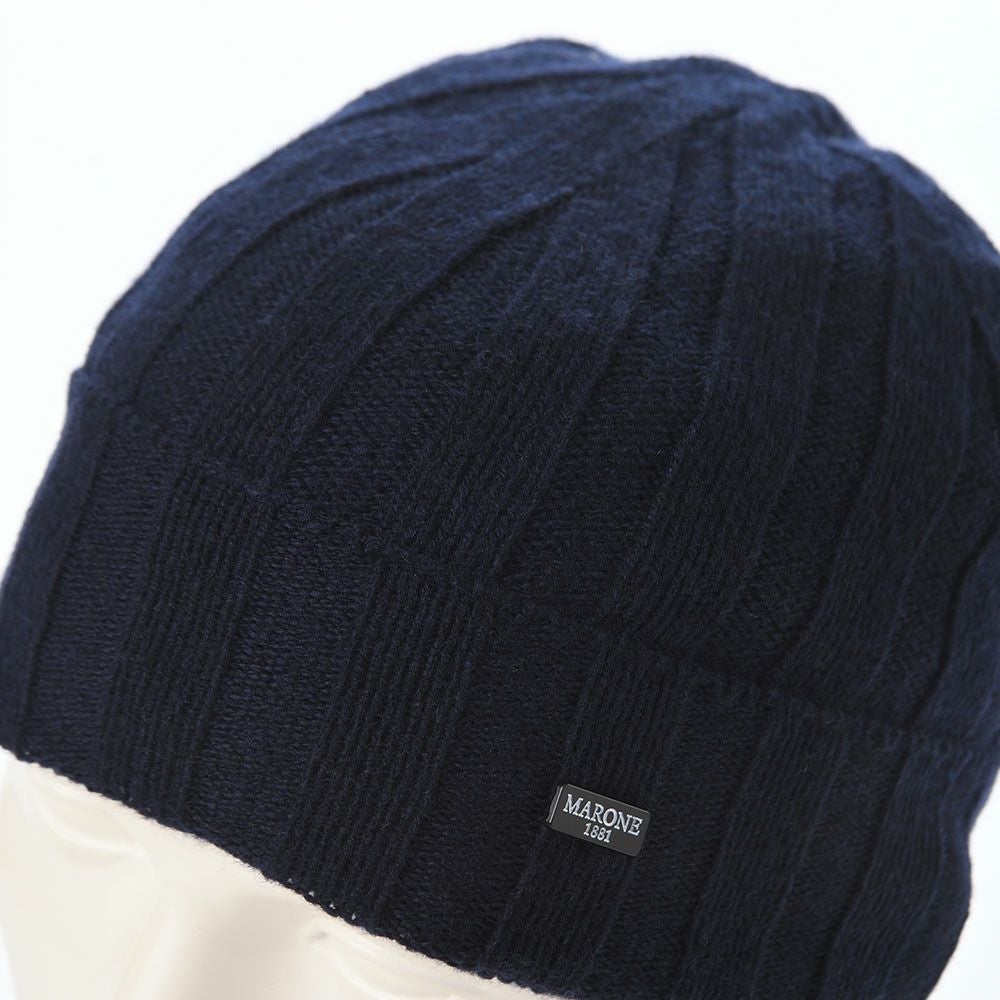 マローネ ニット帽 Cashmere Vertical Knit Cap（カシミヤ バーチカル