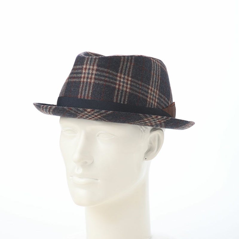 マローネのソフトハット A Check Trilby（エー チェック トリルビー） UT238 ブルー