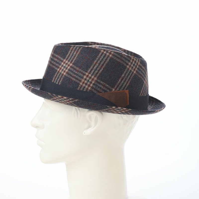 マローネのソフトハット A Check Trilby（エー チェック トリルビー） UT238 ブルー