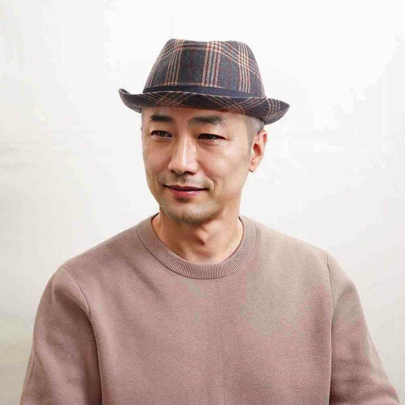 マローネのソフトハット A Check Trilby（エー チェック トリルビー） UT238 ブルー