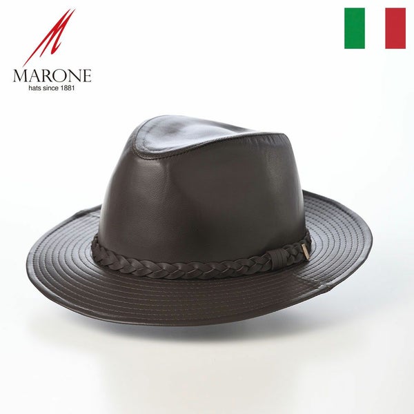 Lamb Leather Hat（ラムレザー ハット） ダークブラウン