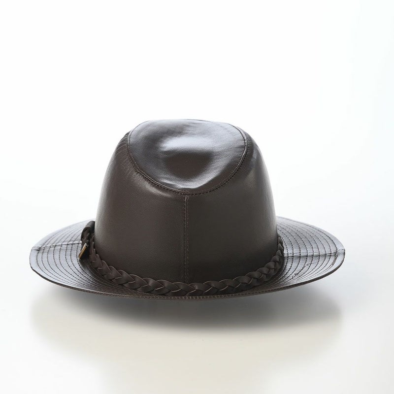 マローネのレザーハット Lamb Leather Hat（ラムレザー ハット） ダークブラウン