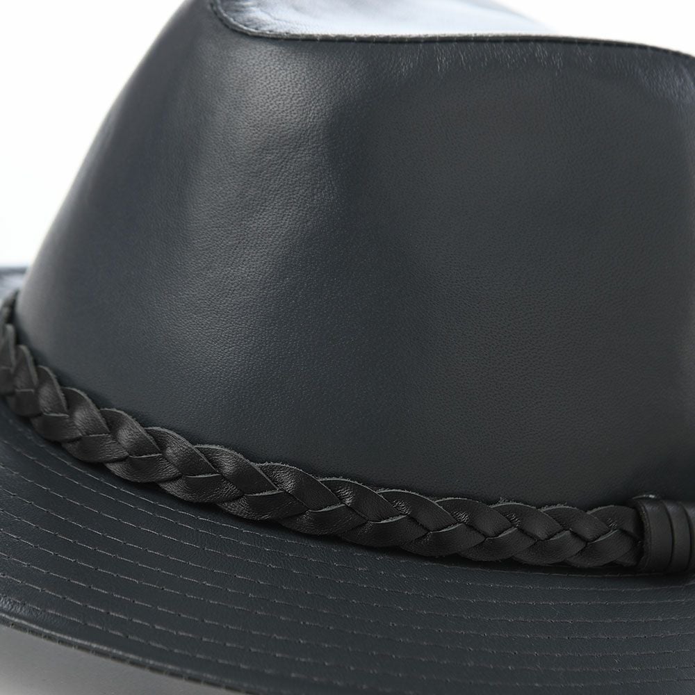 【Rey】MARONE レザー ハット グレー マローネ レザーハット Lamb Leather Hat（ラムレザー ハット） グレー