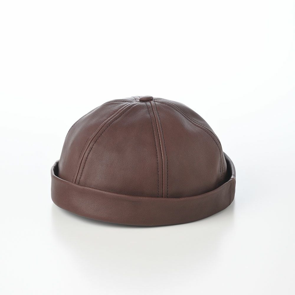 クラウンキャップ ロールキャップ Lambskin Leather Beanie