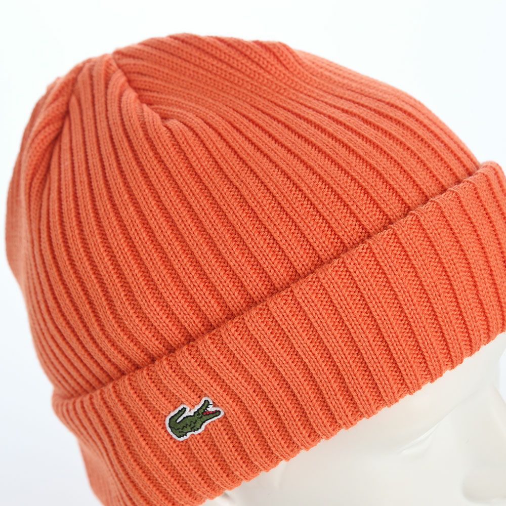 ラコステ ニット帽 ONE POINT RIB KNIT WATCH（ワンポイント