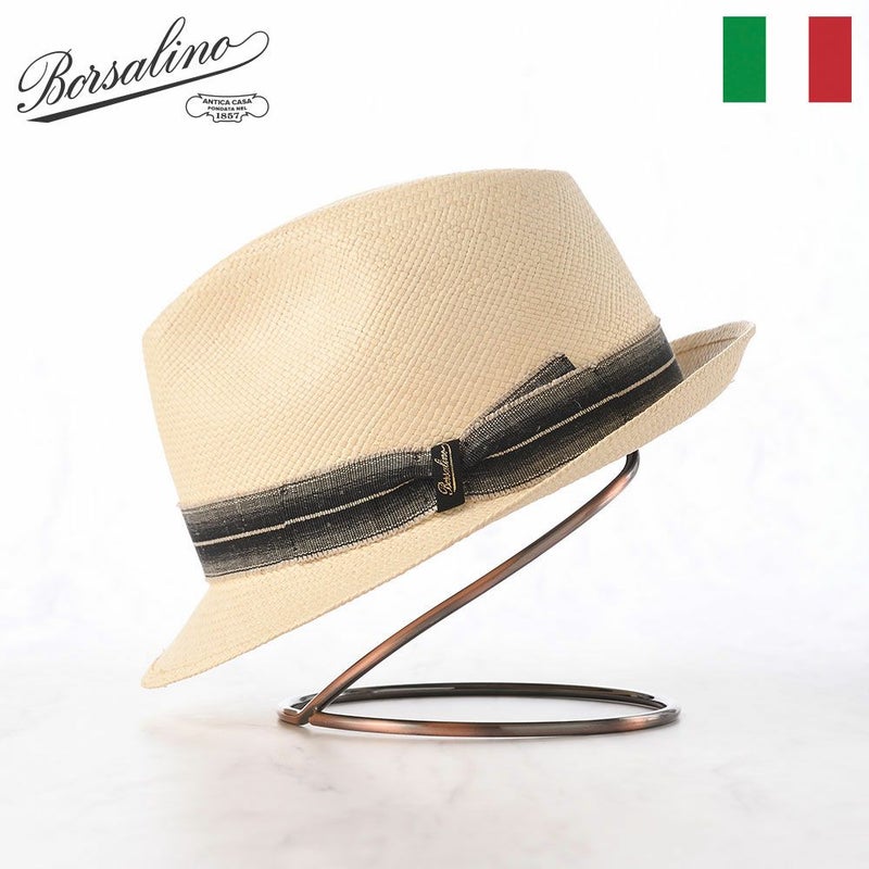 ボルサリーノのパナマハット Panama Quito Trilby（パナマキート トリルビー） 141238 ブラックリボン
